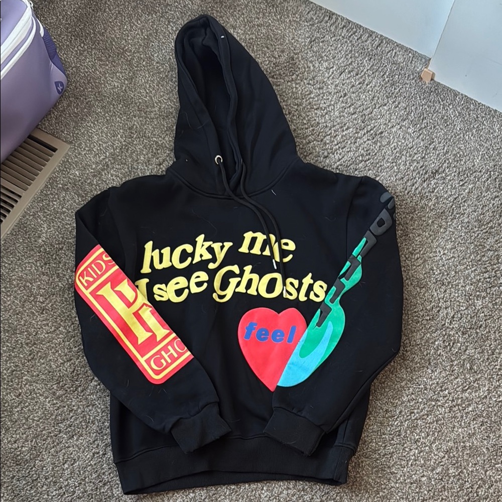 Black and Red Graphic Pullover Hoodie